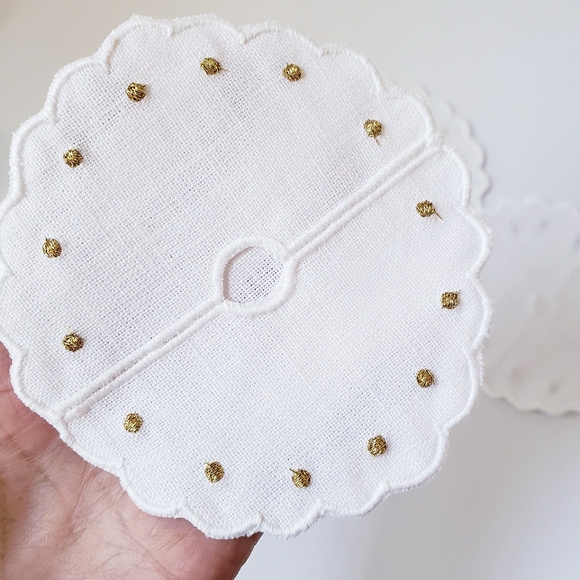 Vintage Boutross Irish Linen Hand Embroidery Cocktail Coasters - Picture 7 of 10